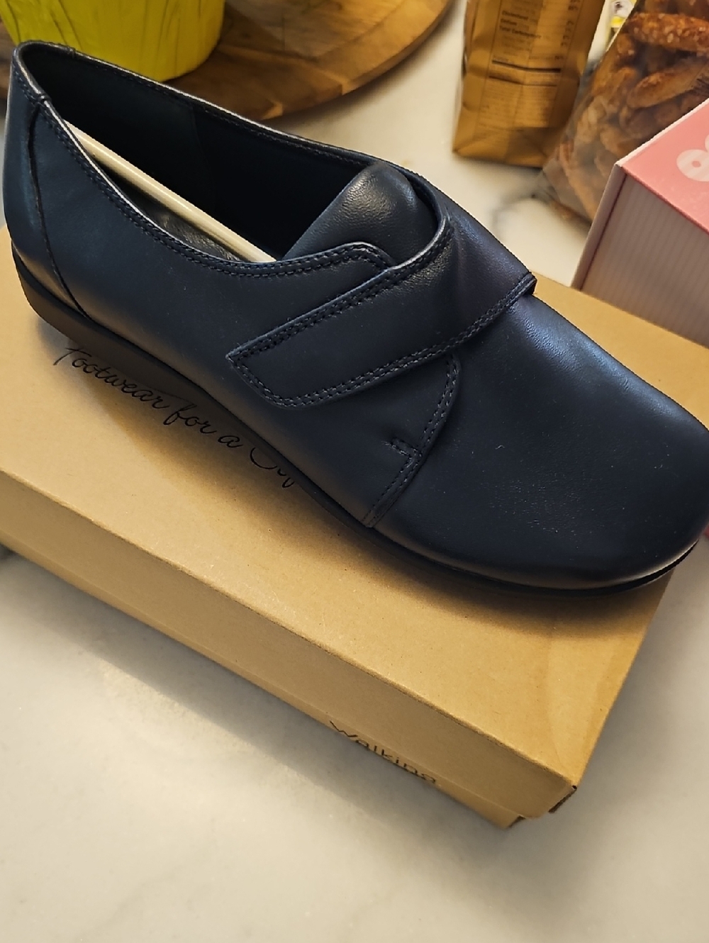 Women's Black Velcro Comfort Loafer by